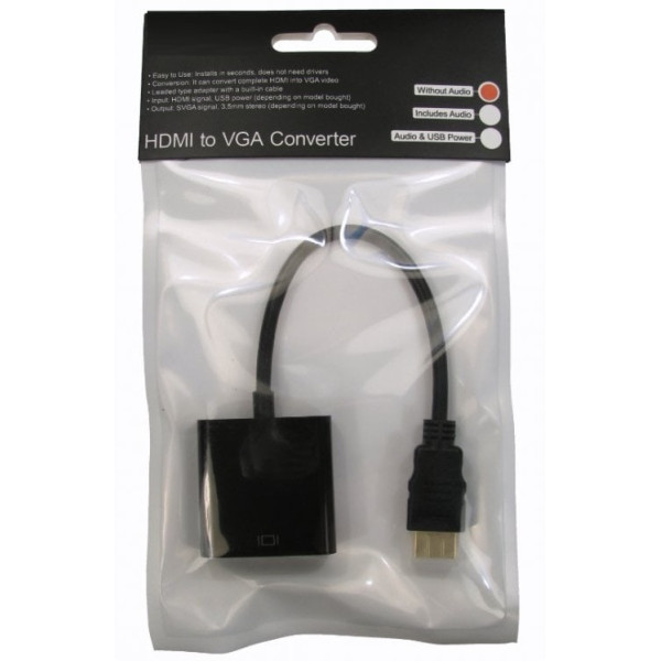 ASTOUND Gold-Plated HDMI to VGA Adapter (Male to Female) Gold-Plated HDMI to VGA Adapter (Male to Female) HDMI Connector (Black)