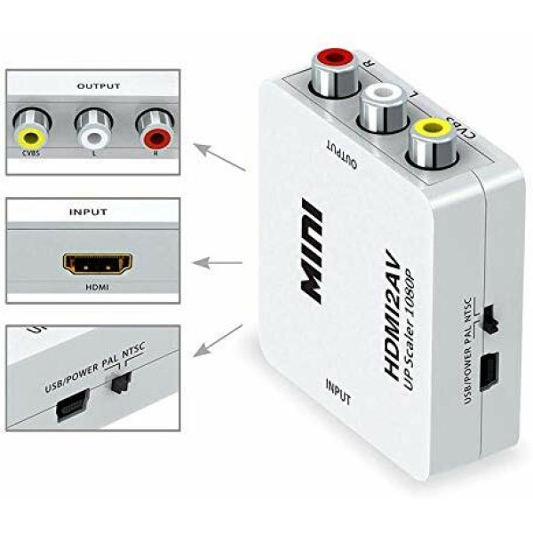 ASTOUND HDMI to AV Adapter HDMI to AV Adapter HDMI Connector (White)