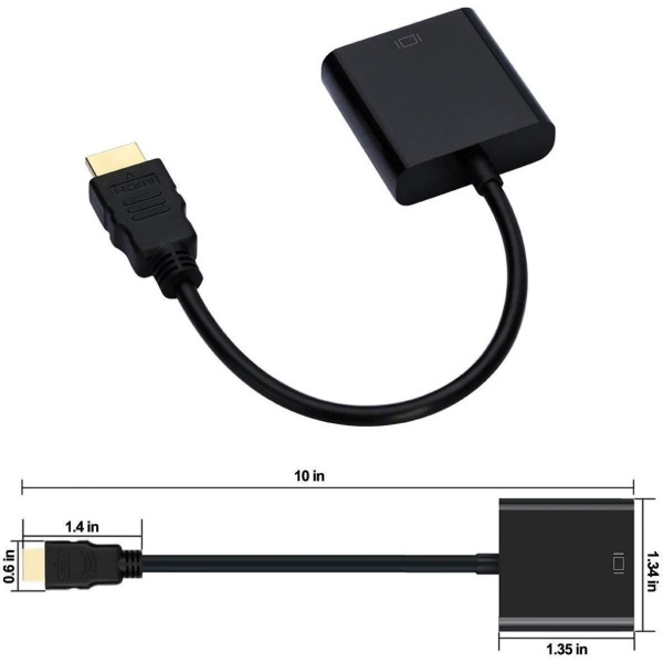 ASTOUND HDMI to VGA Adapter (Male to Female) HDMI to VGA Adapter (Male to Female) HDMI Connector (Black)