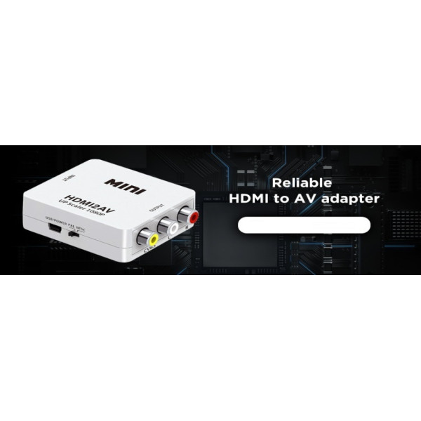 ASTOUND HDMI2AV Composite Video Audio Converter Adapter HDMI2AV Composite Video Audio Converter Adapter HDMI Connector (White)