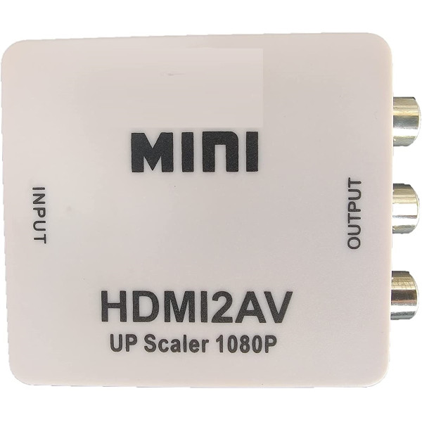 ASTOUND HDMI2AV Up Scaler 1080P HDMI to AV Composite Video Audio Converter HDMI2AV Up Scaler 1080P HDMI to AV Composite Video Audio Converter HDMI Connector (White)