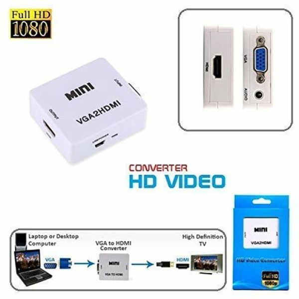 ASTOUND VGA to HDTV Adapter VGA to HDTV Adapter HDMI Connector (White)