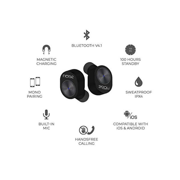 Noise Shots Wireless Bluetooth Earphones Black