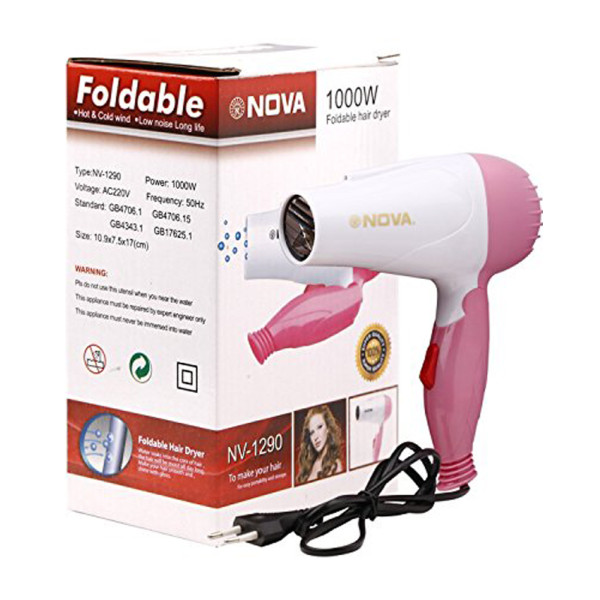 Q Nova Shining Professional Foldable Hair Dryer NV-1290 (Pink)