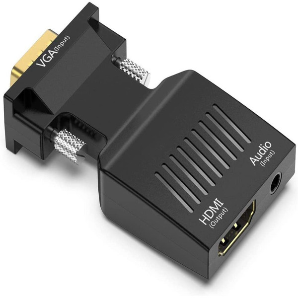 Wellteck Portable Male VGA To HDMI Video Adapter