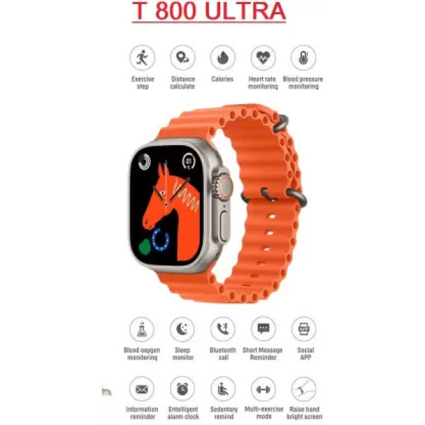 Bezelhub S8 Ultra SmartWatch With BT Calling and Answer Full Touch Fitness Smartwatch (Orange Strap, medium)