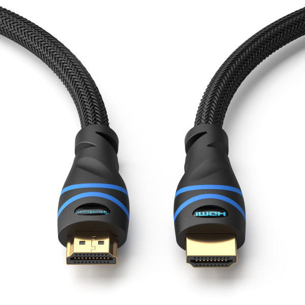 BlueRigger HDMI Cable 7.6 m Ultra Series (Braided-Nylon) 4K HDMI Cable/HDMI Cord (Compatible with COMPUTER,TV, Multicolor, One Cable)