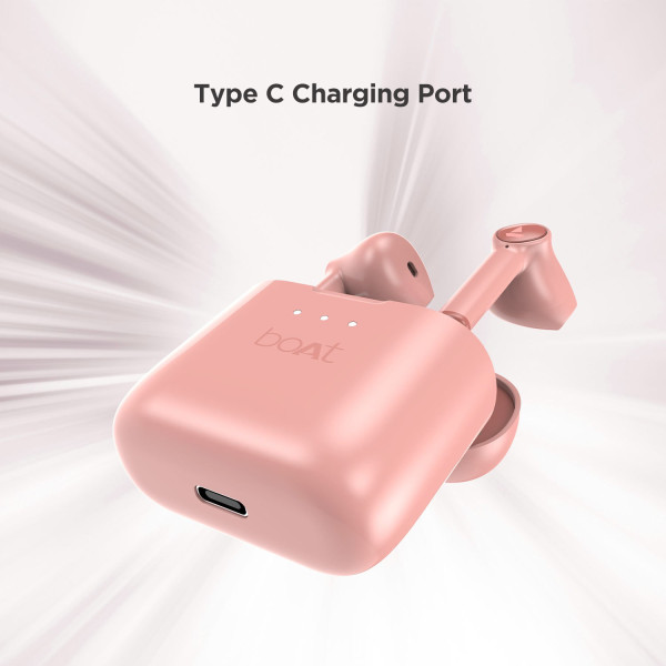 boAt Airdopes 131 with upto 60 Hours and ASAP Charge Bluetooth Headset (Cherry Blossom, True Wireless)