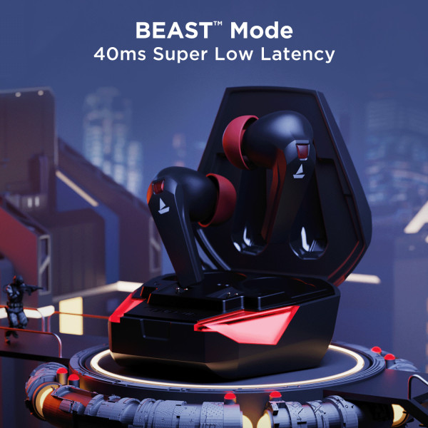 boAt Airdopes 192 with Beast Mode(40ms), 30 Hours Playback  LED Lights Bluetooth Headset (Black Sabre, True Wireless)