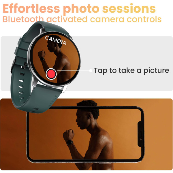 Boult Cosmic R 1.3" HD, Complete Health Tracking, 150+ Watch faces, 100+ Sports Modes Smartwatch (Green Strap, Free Size)