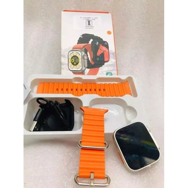 Ephemeral S8 ULTRA Watch with Advanced Bluetooth Calling, ocean strap Smartwatch (Black Strap, Free)