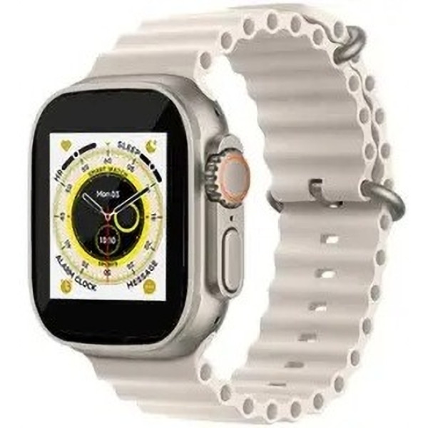 Ephemeral S8 ULTRA Watch with Advanced Bluetooth Calling, ocean strap Smartwatch (Grey Strap, Free)