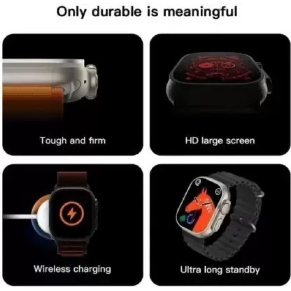 Ephemeral T800 Series 8 Ultra Smart Watch HD 1.99 Inch Display Smart Watch Smartwatch (Black Strap, 2.5)