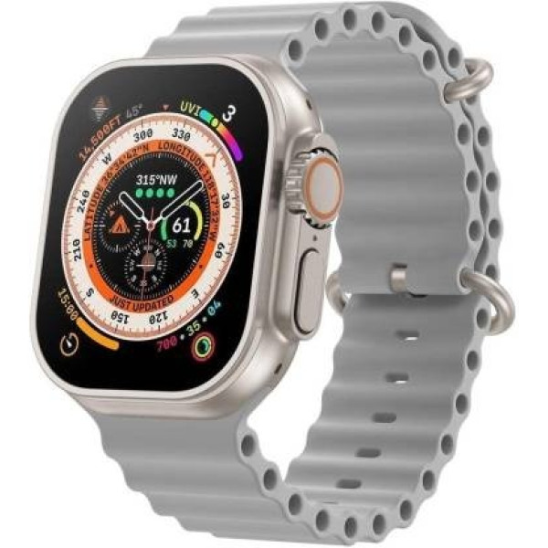 Ephemeral i8 ultra max Watch with Advanced Bluetooth Calling, ocean strap Smartwatch (Grey Strap, Free)