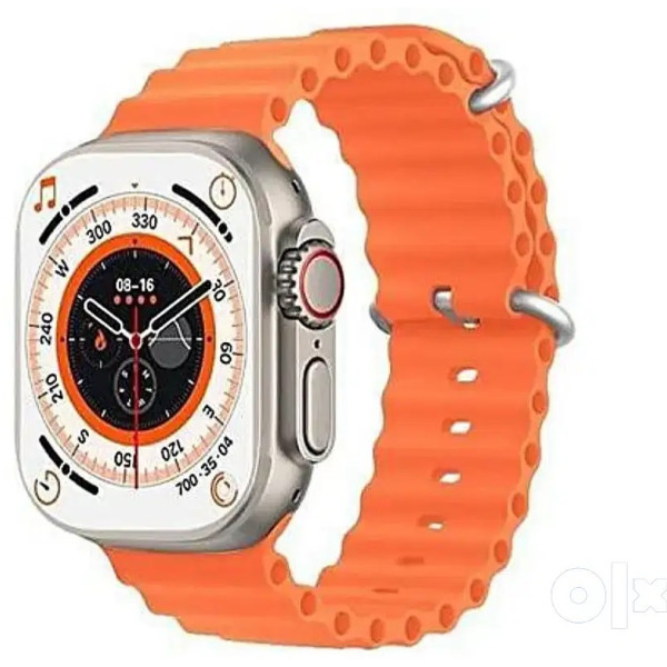 FITRIC New Version Ultra Series 8 Smart Watch Bluetooth Calling Screen Lock Smartwatch Smartwatch (Orange Strap, FREE SIZE)
