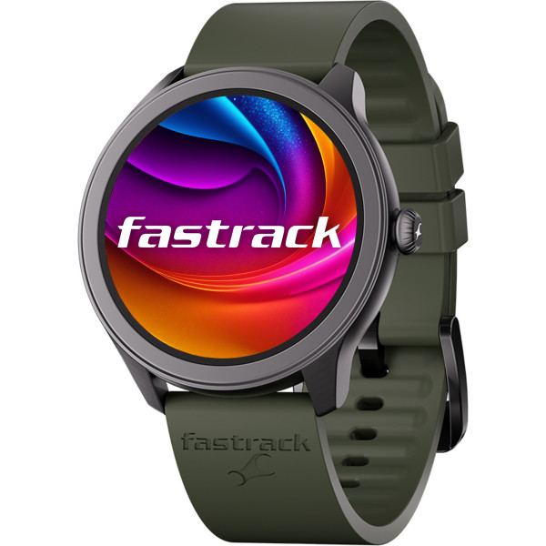 Fastrack FR1|1.39 inch Super UltraVU Display(360*360)|Advanced BT Calling|Split Screen Smartwatch (Classic Black Strap, Free Size)