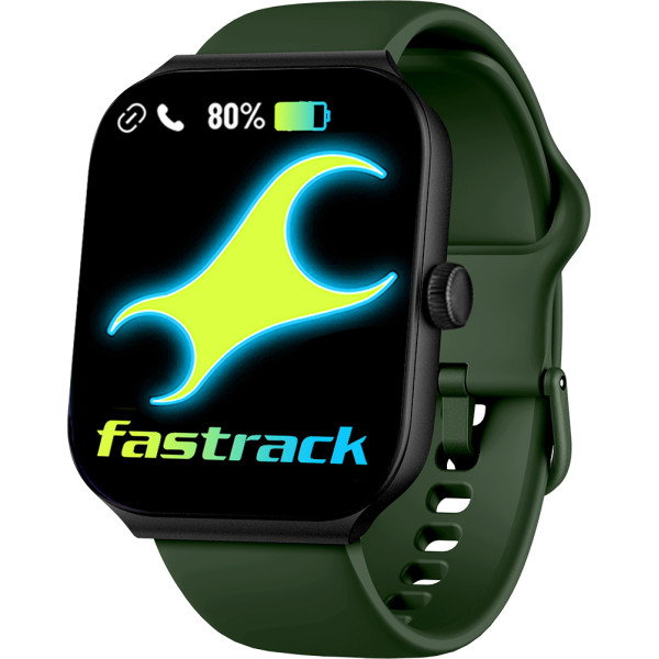 Fastrack Revoltt FS1 Max|Biggest 1.95'' UltraVU Curve Display|BT Calling|100+ Multisports Smartwatch (Grey Strap, Free Size)