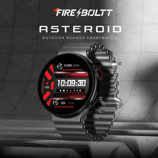 Fire-Boltt Asteroid 1.43” Super AMOLED Display Smart Watch One Tap Bluetooth Calling 350mAh Large Battery (Black)