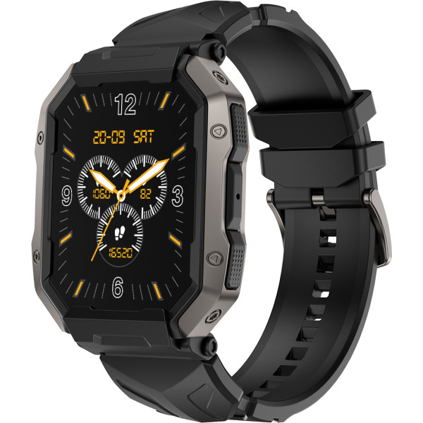 Fire-Boltt Cobra 1.78" AMOLED Army Grade Build, Bluetooth Calling with 123 Sports Modes. Smartwatch (Black Strap, Free Size)