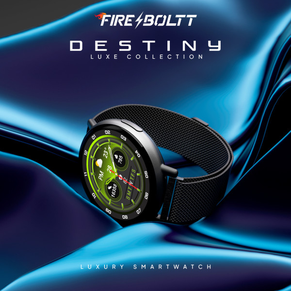 Fire-Boltt Destiny 1.39'' Stainless Steel Luxury Smartwatch, Metal Body, Bluetooth Calling Smartwatch (Pink Strap, Free Size)