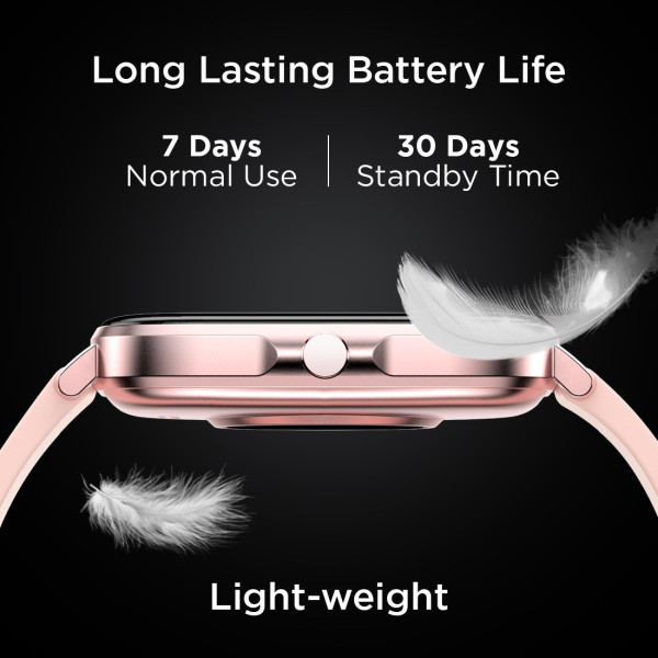 Fire-Boltt Epic with1.69" 2.5D Curved Glass,SPO2, Heart Rate tracking, Touchscreen Smartwatch (Pink Strap, Free Size)
