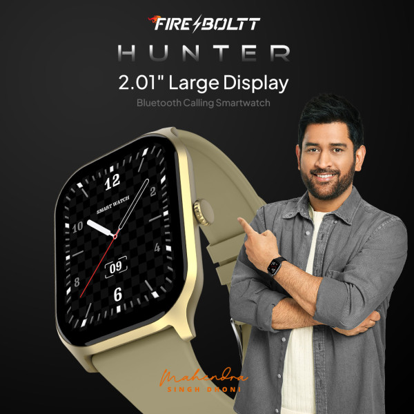 Fire-Boltt Hunter 2.01 inch HD Display Buetooth Calling with Single Chipset, Metal Body Smartwatch (Champagne Gold Strap, Free Size)