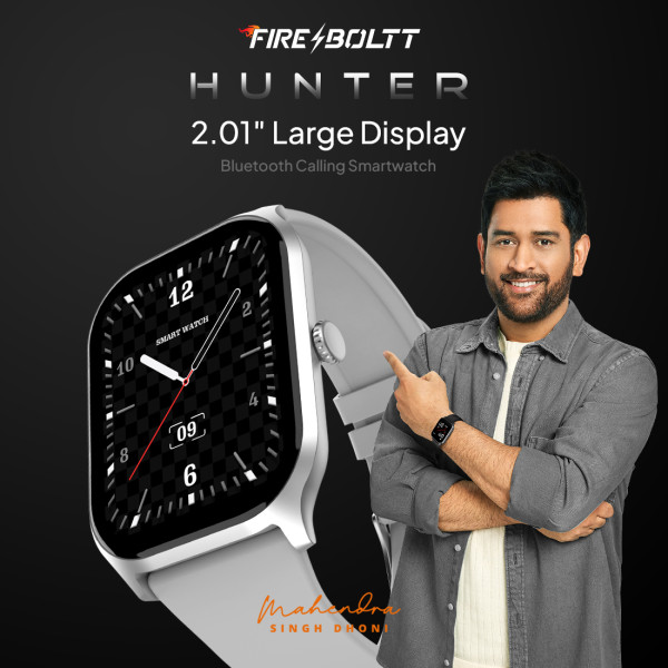 Fire-Boltt Hunter 2.01 inch HD Display Buetooth Calling with Single Chipset, Metal Body Smartwatch (Grey Strap, Free Size)