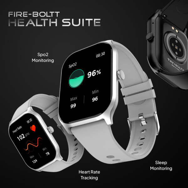 Fire-Boltt Hunter 2.01 inch HD Display Buetooth Calling with Single Chipset, Metal Body Smartwatch (Grey Strap, Free Size)