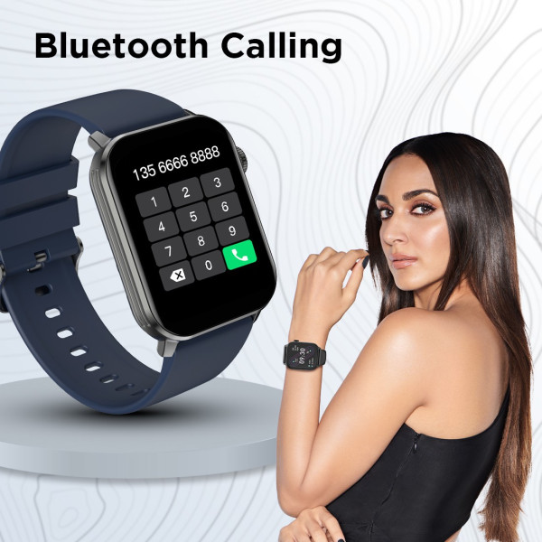 Fire-Boltt Ninja Bell 1.83" Bluetooth Calling Smart watch, AI Voice, 60 Sports Modes Smartwatch (Navy Blue Strap, Free Size)