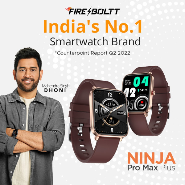 Fire-Boltt Ninja Pro Max Plus 1.83 Smartwatch (Rose Gold Strap, Free Size)