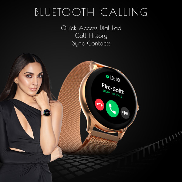 Fire-Boltt Ninja Talk 1.39'' Round Bluetooth Calling Smartwatch Metal Body,120 Sports Modes Smartwatch (Silver Strap, 1.39)
