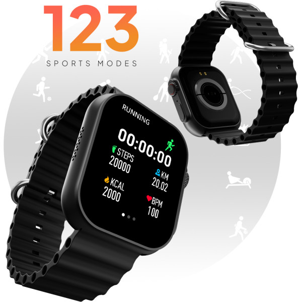 Fire-Boltt Supernova 1.78 AMOLED 368*448px High Resolution,BT Calling and 123 Sports Modes Smartwatch (Black Strap, Free Size)