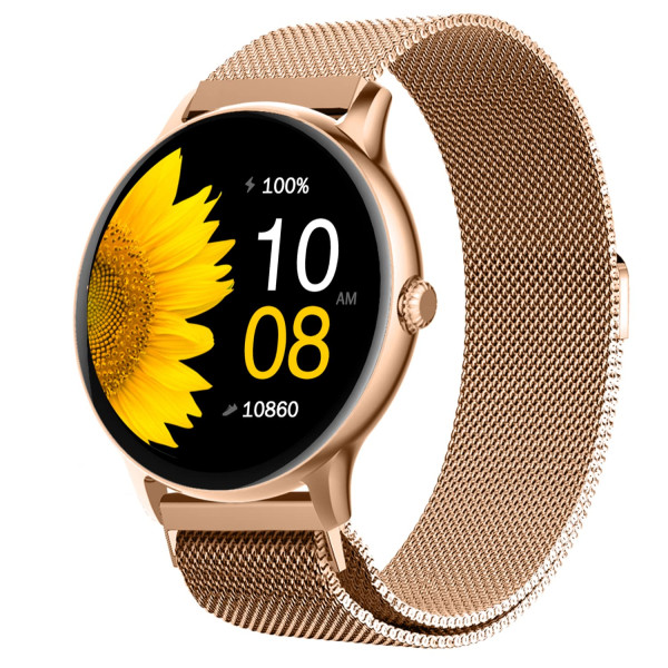 Fire-Boltt Ace Luxury Phoenix AMOLED Stainless Steel Smart Watch 1.43Inch Stainless Steel Rotating Crown (Gold)