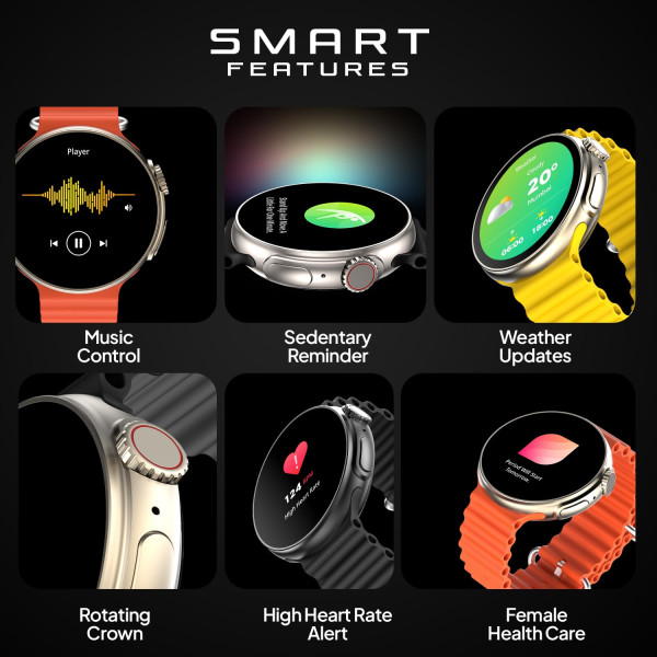Fire-Boltt Asteroid 1.43” Super AMOLED Display Smart Watch One Tap Bluetooth Calling (Black)