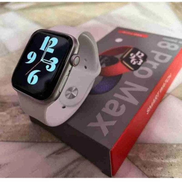 GENTLEMOB I8 promax Smartwatch white 1.69 HD with Bluetooth function ultra watch fitness Smartwatch (White Platinum Strap, Free)