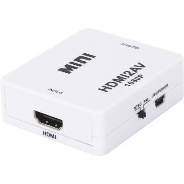 HexaGear  TV-out Cable TV-out Cable MINI HDMI2AV, HDMI input TO 1080P HD Video-Audio output Converter, Connector, Adapter (White, For Computer and Laptop) (White, For Computer, 0.5 m)