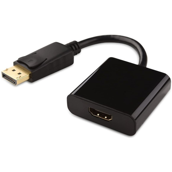 Kizma Display port DP to HDMI Adapter 4K, Male to Female Converter Connector Cable for Display Port Enabled Desktops and Laptops to Connect to HDMI Displays Adapter HDMI Connector (Black)