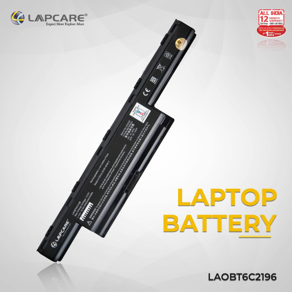 LAPCARE 10.8V 4000mAh 6 Cell BIS Certified Compatible Lithium-ion Laptop Battery for ACER TravelMate 4740 5740 and 4740G Series