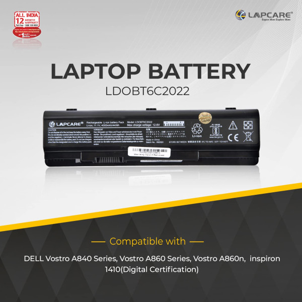 LAPCARE Battery for DELL VOSTRO 1014 1015 1088 A840 A860 G069H F287H