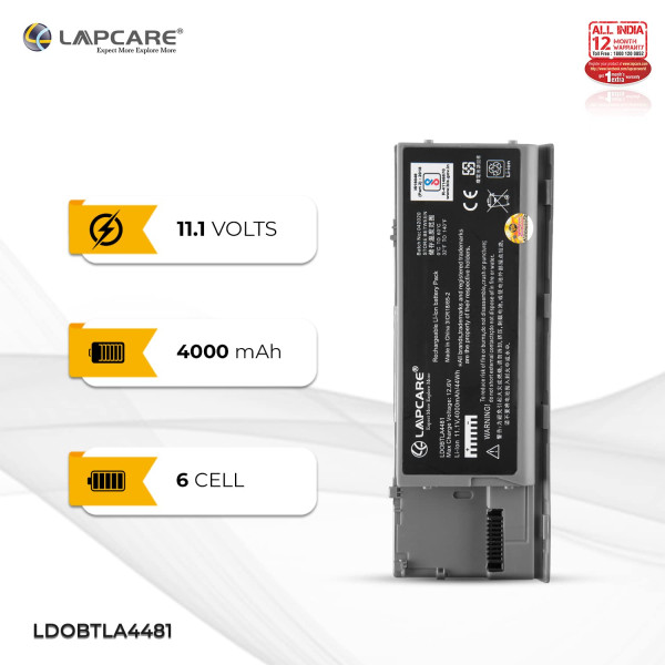 Lapcare 4000mAh Laptop Battery Replacement for Dell Latitude D620 D630 D630c D631 Series (Silver)