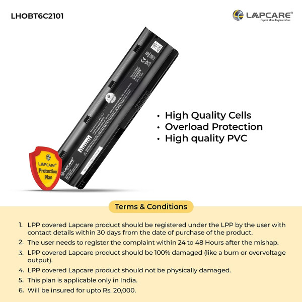 Lapcare 43Whr 10.8V 6 Cell Compatible Laptop Battery for Compaq Presario CQ42-153TX CQ42-151TX CQ42-184TX