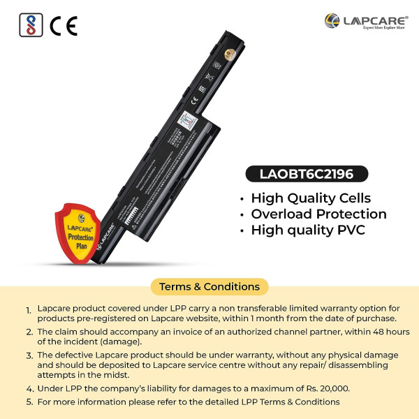 Lapcare Acer Aspire 4741/4740 6 Cell Compatible Laptop Battery