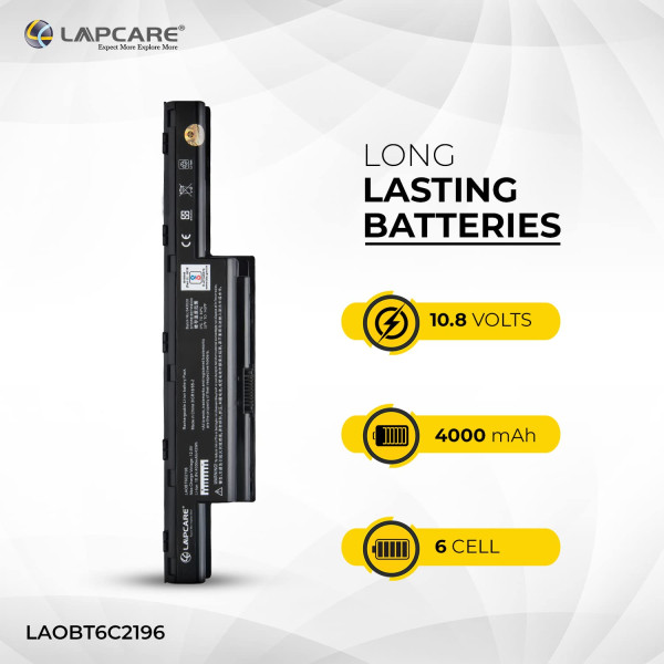 Lapcare BIS Certified Compatible Laptop Battery with 1 Year Plan for Acer Aspire E1-421, 431, 471, 521, 531, 571 G AS10D81-(Black)
