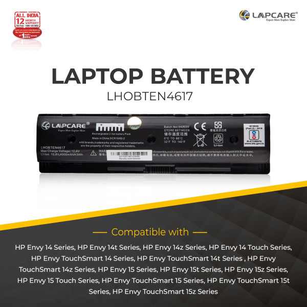 Lapcare Laptop Battery for HP Pavilion 15-E015TX 15-E016TX 6 Cell PN: HSTNN-LB4N HSTNN-LB4O HSTNN-YB4N HSTNN-YB4O P106 PI09