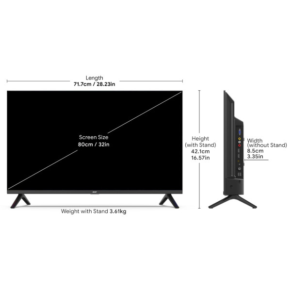 Acer 80 cm 32 inches N Series HD Ready LED TV AR32NSV53HDFL Black 2023 Model