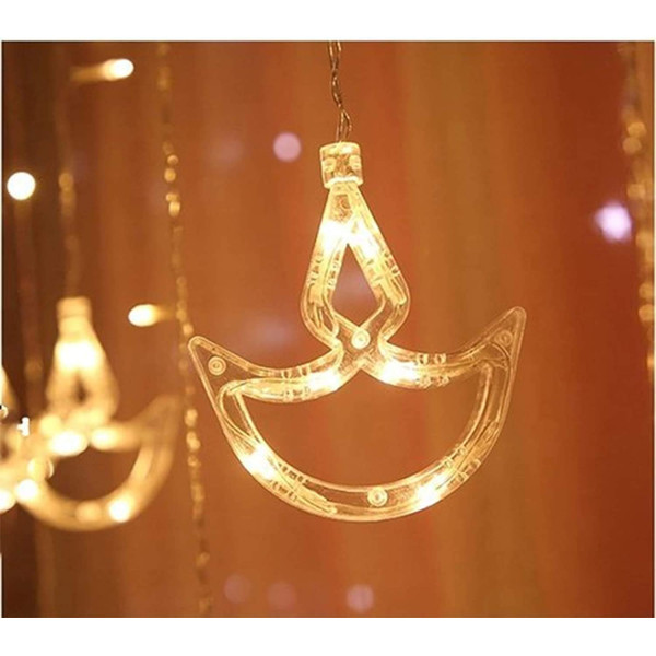 fizzytech 12 Stars Hanging Light with 8 Flashing Modes Decoration for Festivalas Warm White