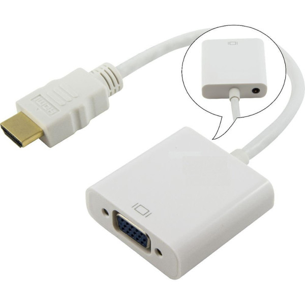 LipiWorld  TV-out Cable HDMI to VGA Connector with Audio Cable (White, For Laptop)