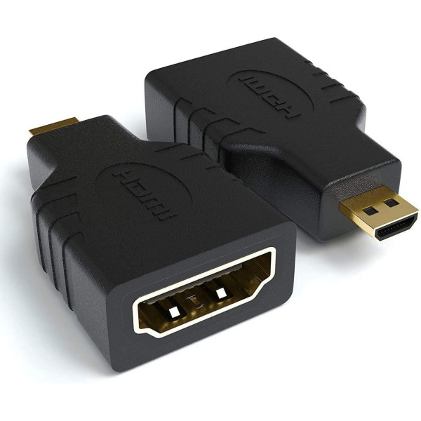 MX HDMI D Micro Male To HDMI 19Pin Female Connector Gold Plated MX3461 (PACKOF2) Gaming Adapter