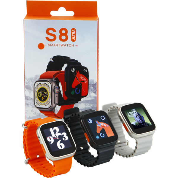 MZ M702W-S8 ULTRA (Smart Watch) 48mm Display Blood Pressure Alarm Heart Rate Smartwatch (Black Strap, XL)