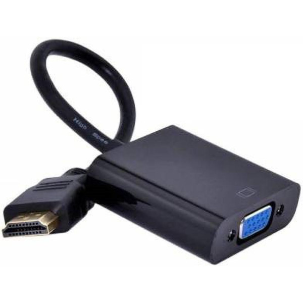 Wellteck TV-Out Cable HDMI To VGA Convertor Without Sound Black For Computer
